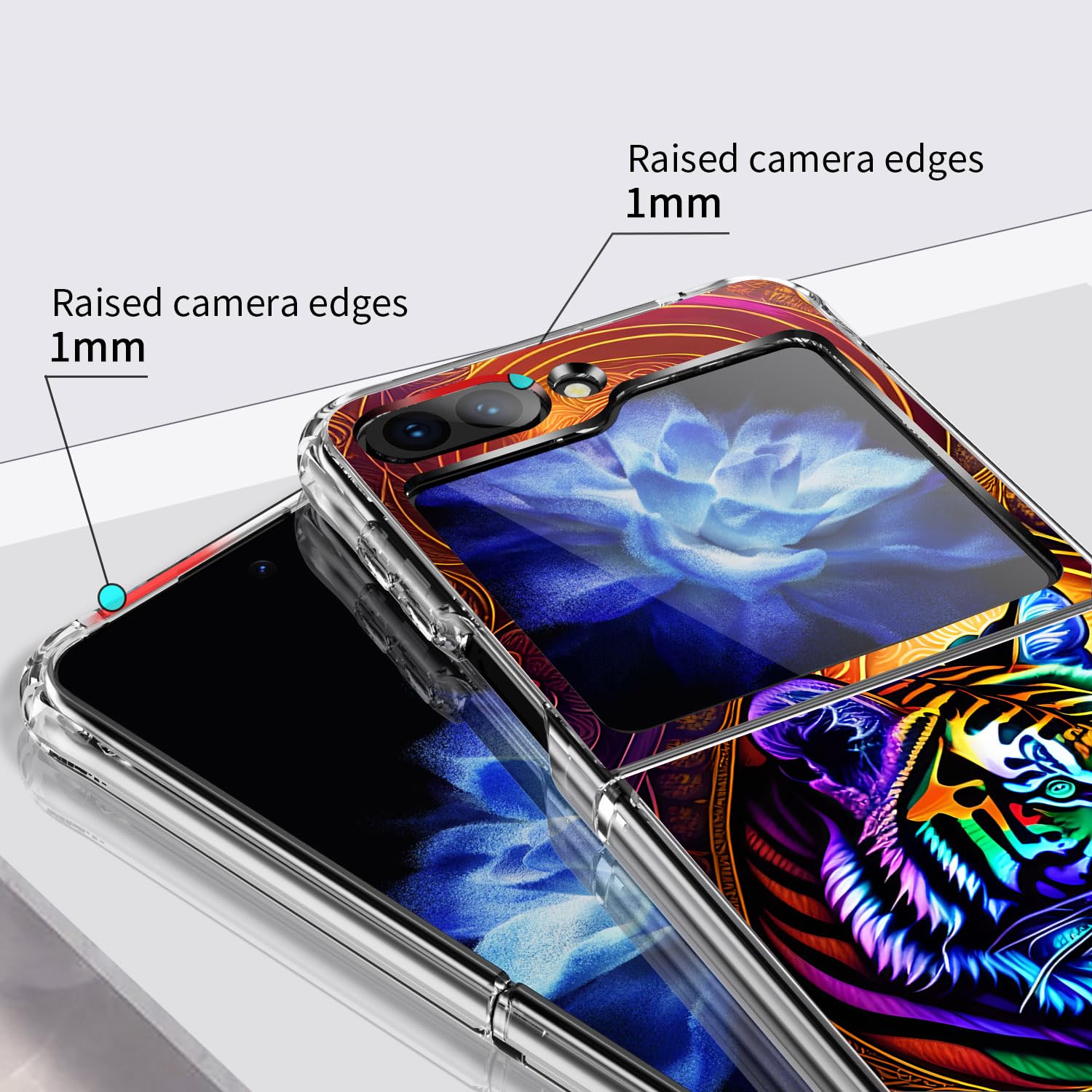 SAMSUNG - Tiger Amazon.com: Bcov Case for Samsung Galaxy Z Flip 5,Colorful